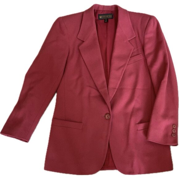 Vtg John Meyer Jacket Blazer Womens Sz Petites P2 Pink 1 Button 100% Wool Lined - Picture 5 of 16